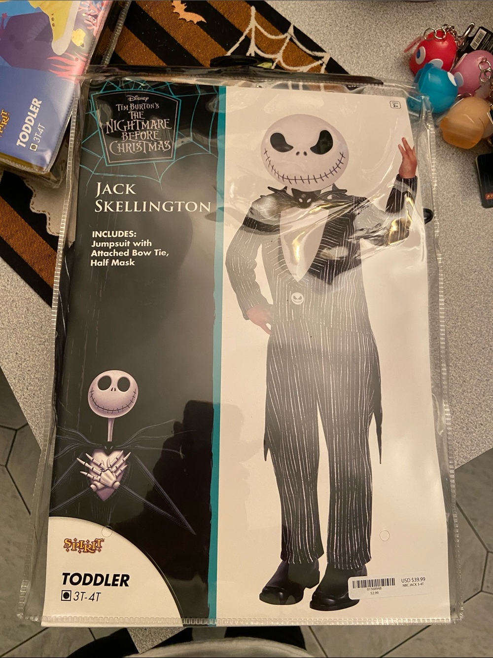 Jack Skellington Toddler Costume - Black & White